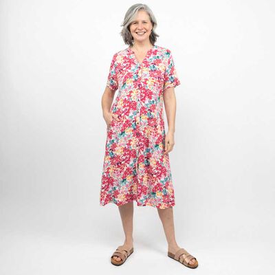 Vestido Midi Manga Corta Mujer Portman Club