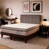 Cama Europea Flex Base Dividida S&uacute;per King M&aacute;ximo Cobre + Respaldo Design Gris + 2 Veladores Rover