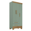 Closet Di Poretti Design Adoleta 2 Cajones 3 Puertas Verde Pastel