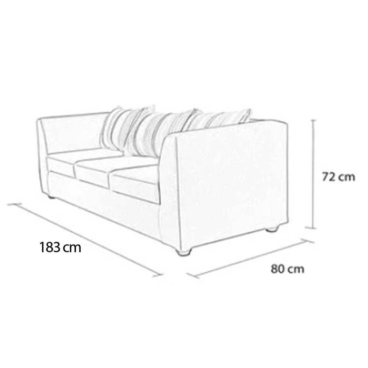 Sofá Elegant Detail Valentino 3 Cuerpos Café