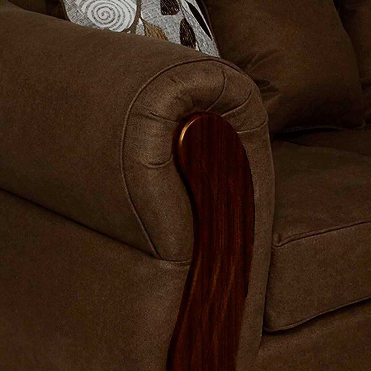 Juego de Living Elegant Detail Bartolucci Sof&aacute; 3 Cuerpos + Dos Sillones 1 Cuerpo Caf&eacute;