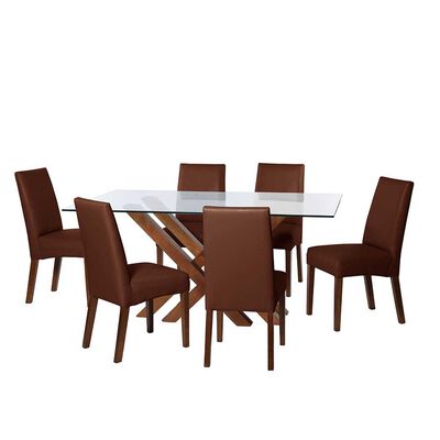 Juego de Comedor Latam Home Merida 6 Sillas Chocolate