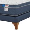 Cama Europea Flex 1,5 Plazas Marbella + Respaldo + Velador Asturias