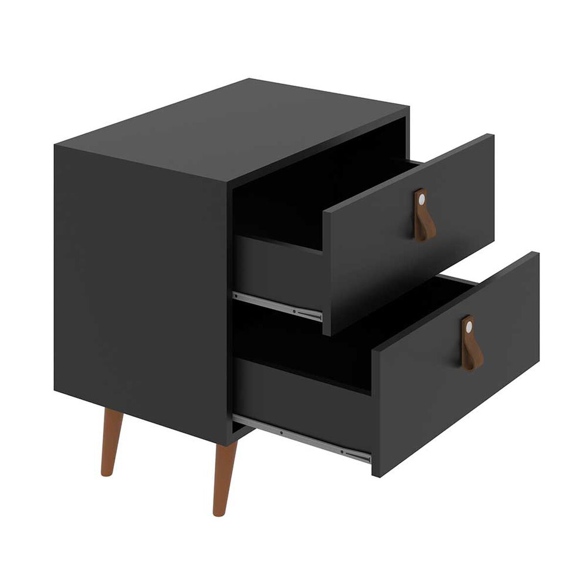 Velador Di Poretti Design Padua 2 Cajones Negro