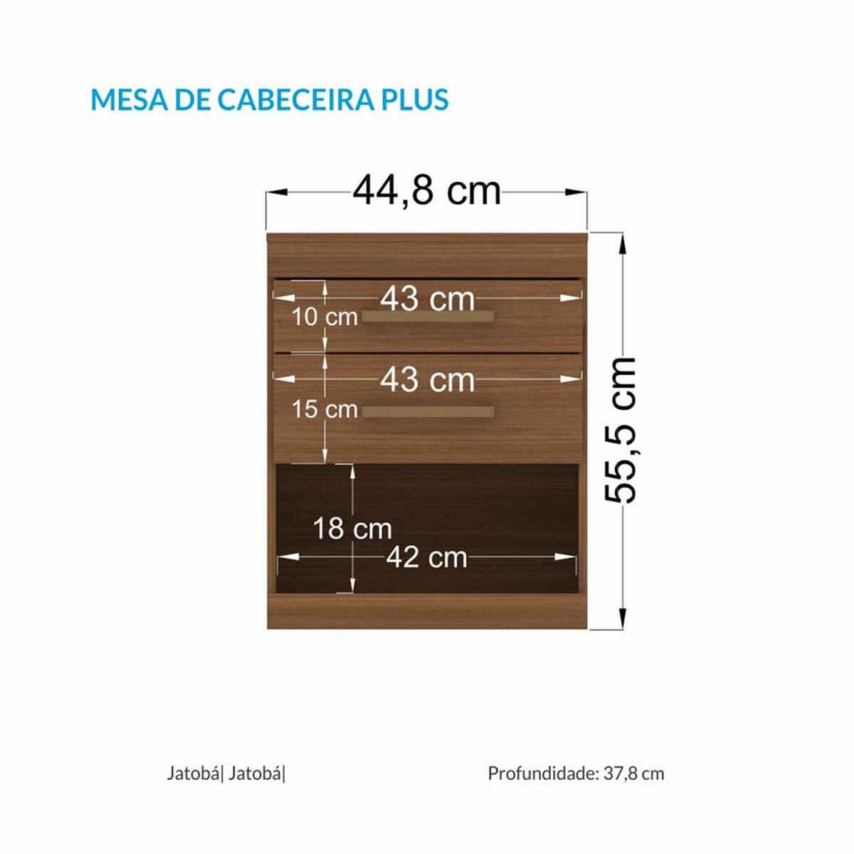 Velador Onessta Star 2 Cajones Jatoba