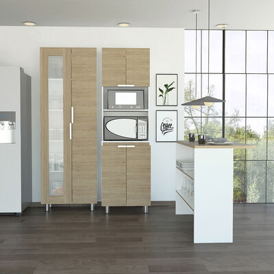 Imagen 1 del producto Muebles Alacena + Microondas + Barra Auxiliar TuHome Kitchen