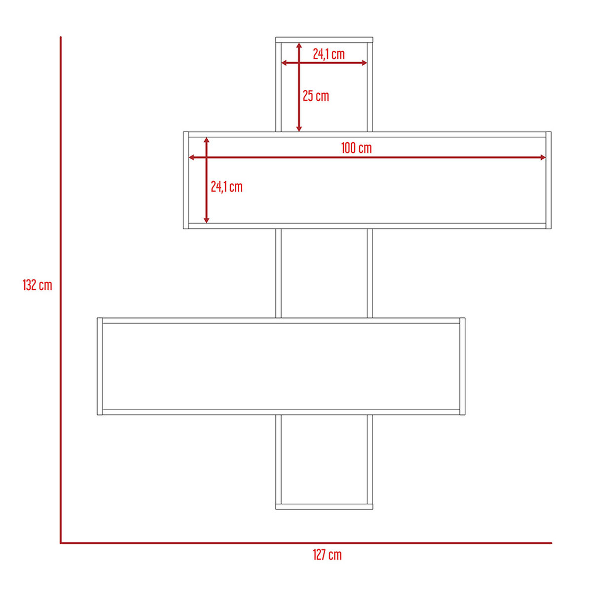 Panel de TV Hasta 60" + Bar Alto + Repisa 2B TuHome The Wall