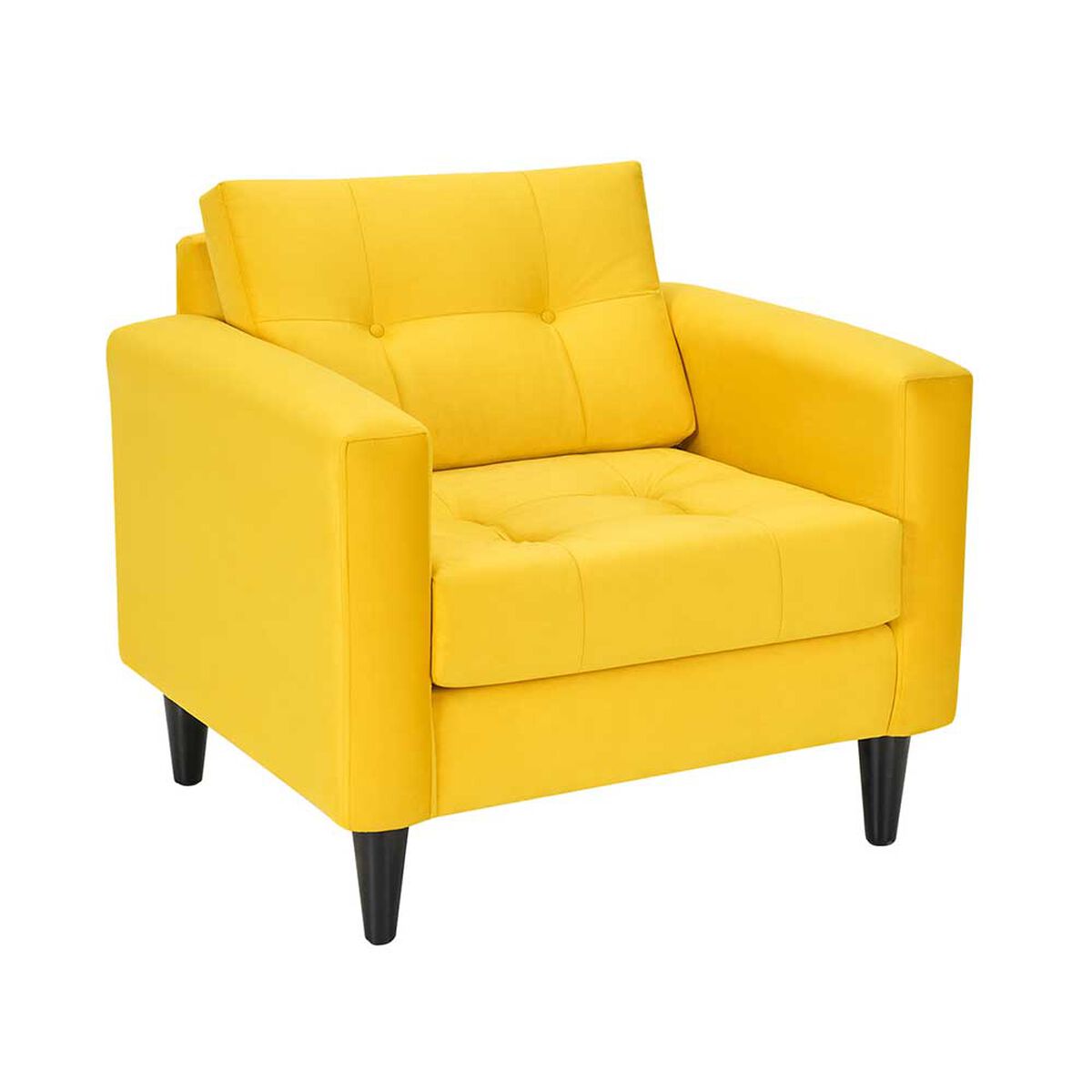 Sillón Bodevir Retro Felpa 1 Cuerpo Amarillo