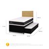 Cama Nido CIC 1,5 Plazas Ortopedic + Respaldo Villarrica Mostaza