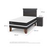 Cama Europea CIC 1,5 Plazas Ortopedic + Respaldo + Velador Dublin