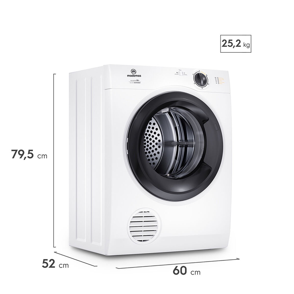 Secadora de Ropa Mademsa 7D BZG 7 Kg.