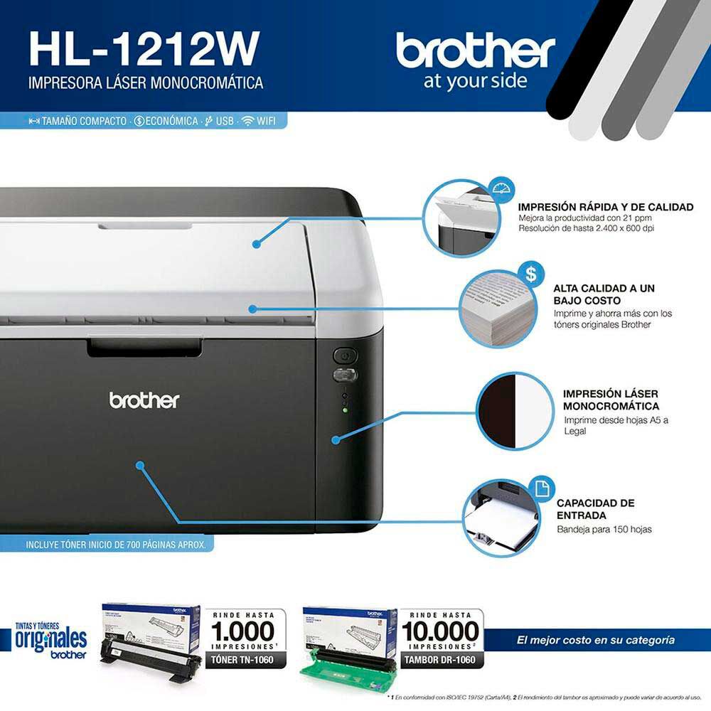 Brother HL-1212W Negro, foto 4