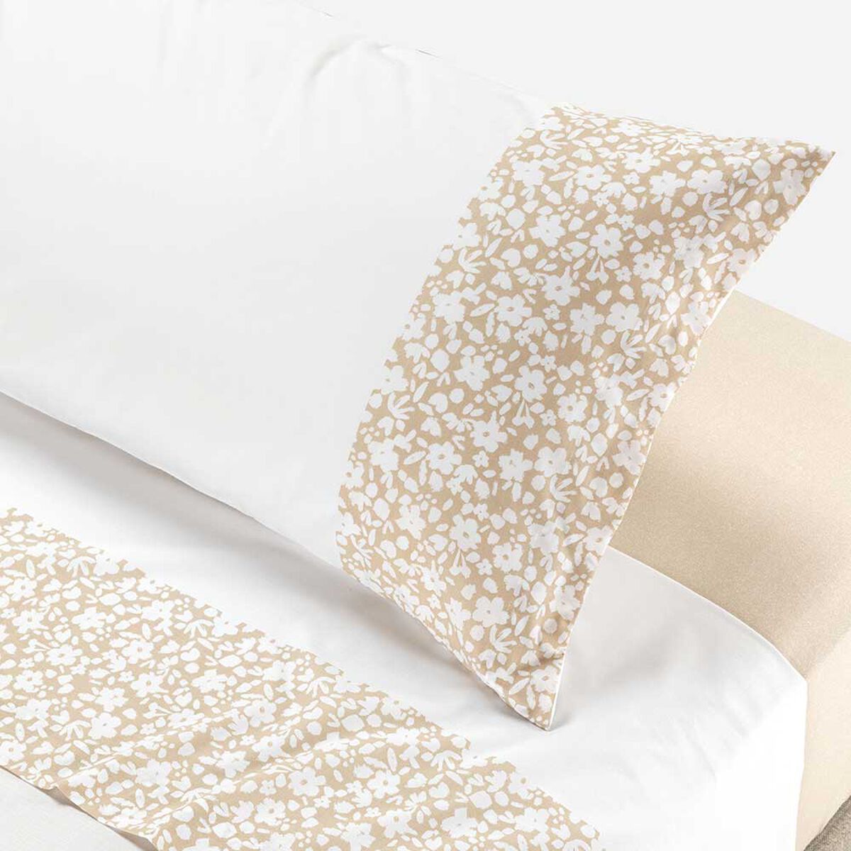 Juego de Sábanas Rosen 180 Hilos 1,5 Plazas Guarda Spring Beige