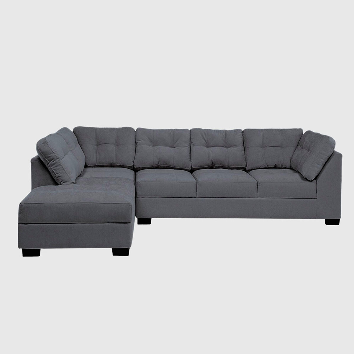 Seccional Izquierdo Muebles MPR Edimburgo 5 Cuerpos Gris Oscuro