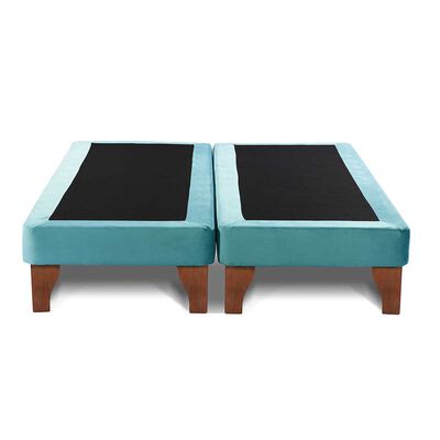 Base Europea Dividida Latam Home King Zen Tela Velvet Turquesa
