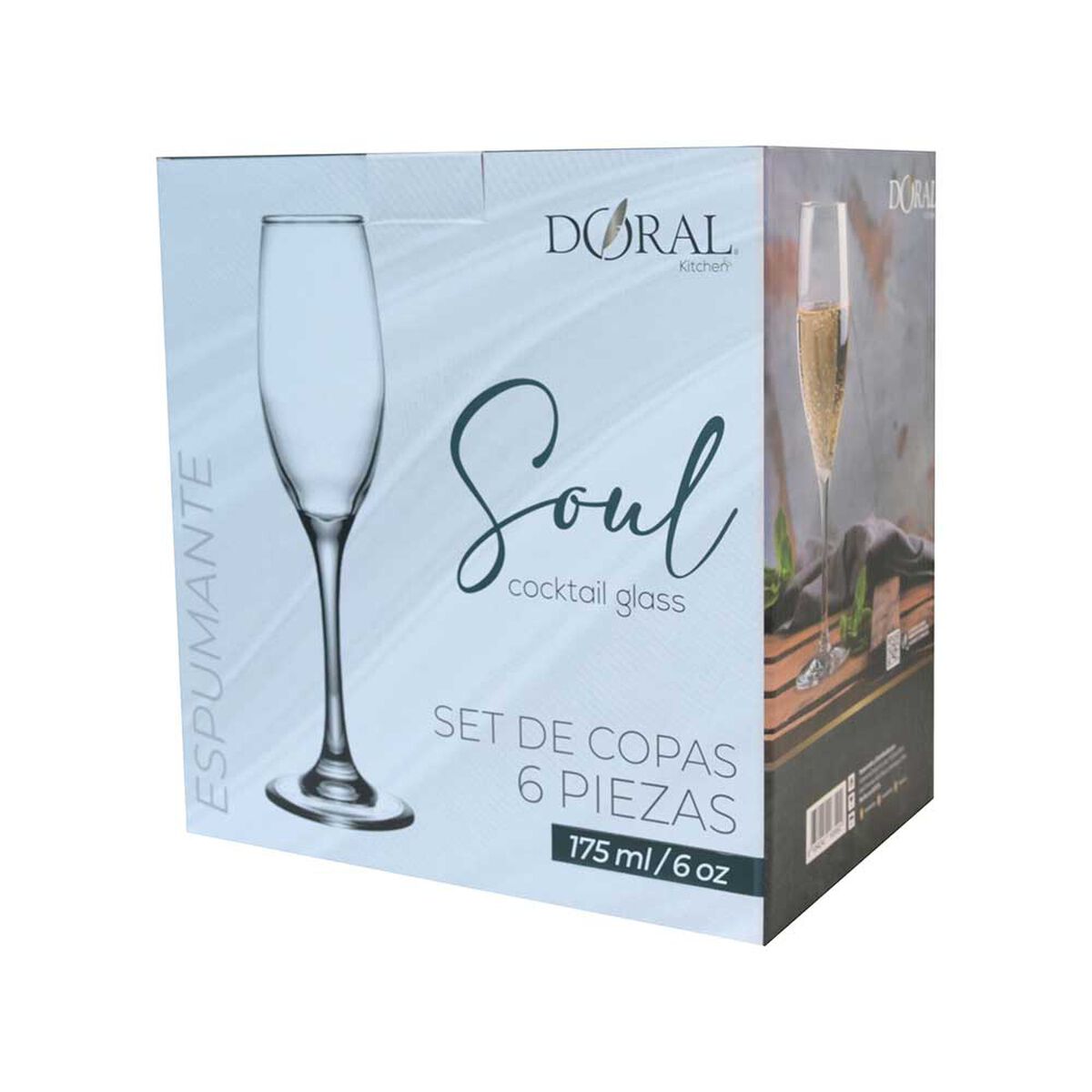 Set Copas Doral 6 Piezas Soul 175 ml