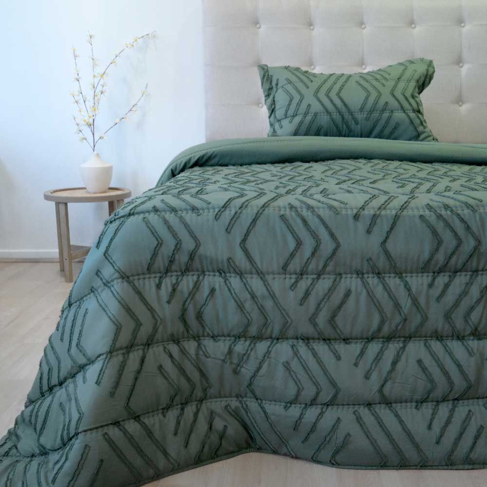 Plumón Doral 1.5 Plazas Touch Nebula Liso Verde
