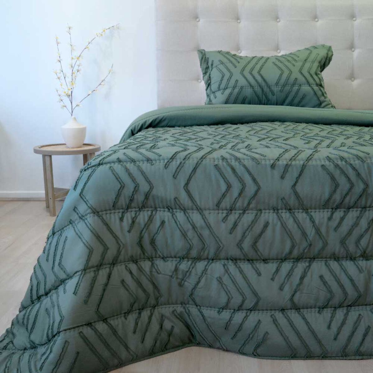 Plum&oacute;n Doral 1.5 Plazas Touch Nebula Liso Verde