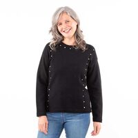 Sweater Mujer Portman Club Negro, Verde