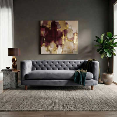 Sof&aacute; Tela Velvet Latam Home Brescia 3 Cuerpos