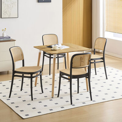 Juego de Comedor Vekkahome Praga Duna 4 Sillas Cafe