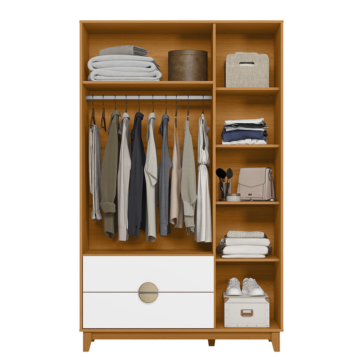 Clóset Vekkahome Ipe 3 Puertas 2 Cajones Café