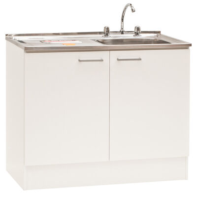 Imagen 1 del producto Kit Mueble de Lavaplatos + Lavaplatos Mobikit Blanco 2 Puertas