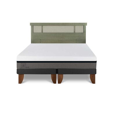 Cama Europea CIC Base Dividida 2 Plazas Balance + Respaldo Dublin Olivo
