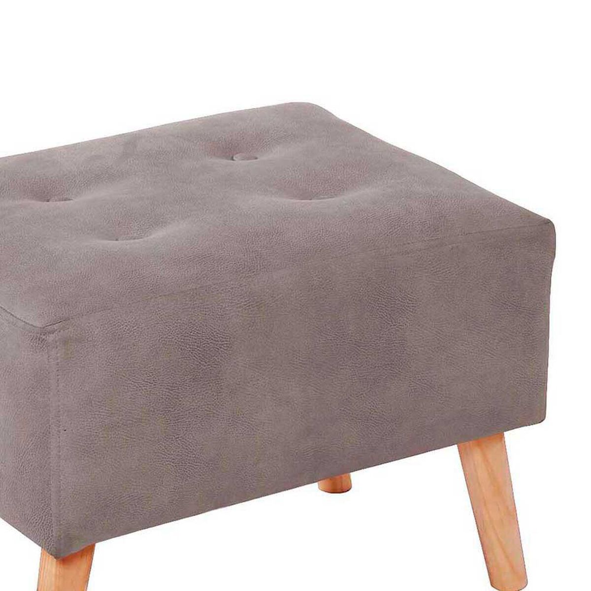 Pouf Latam Home Niza Cuero Kentucky Gris