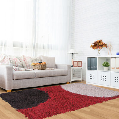 Imagen 1 del producto Alfombra Shaggy Roma Círculos Rojo 150X220 Cm