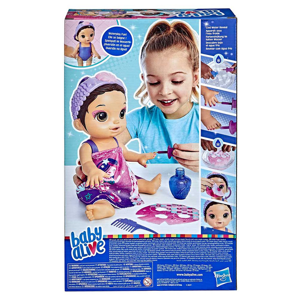 Muñeca Baby Alive Día Spa Sirena Cabello Castaña