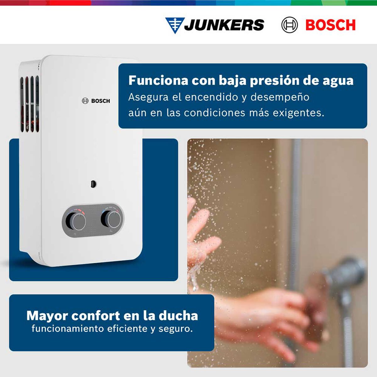 Calef&oacute;n 10 litros gas natural tiro natural Junkers Bosch Therm 1500