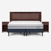 Cama Europea Rosen Base Dividida King Indie + Respaldo + 2 Veladores Rachel