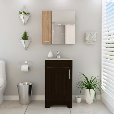 Imagen 1 del producto Combo Botiquín + Mueble Lavamanos TuHome My Bath Miel Coñac