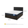 Cama Europea CIC Iron Smart 2 Plazas Excellence + Respaldo Black Tapizado + Faldón