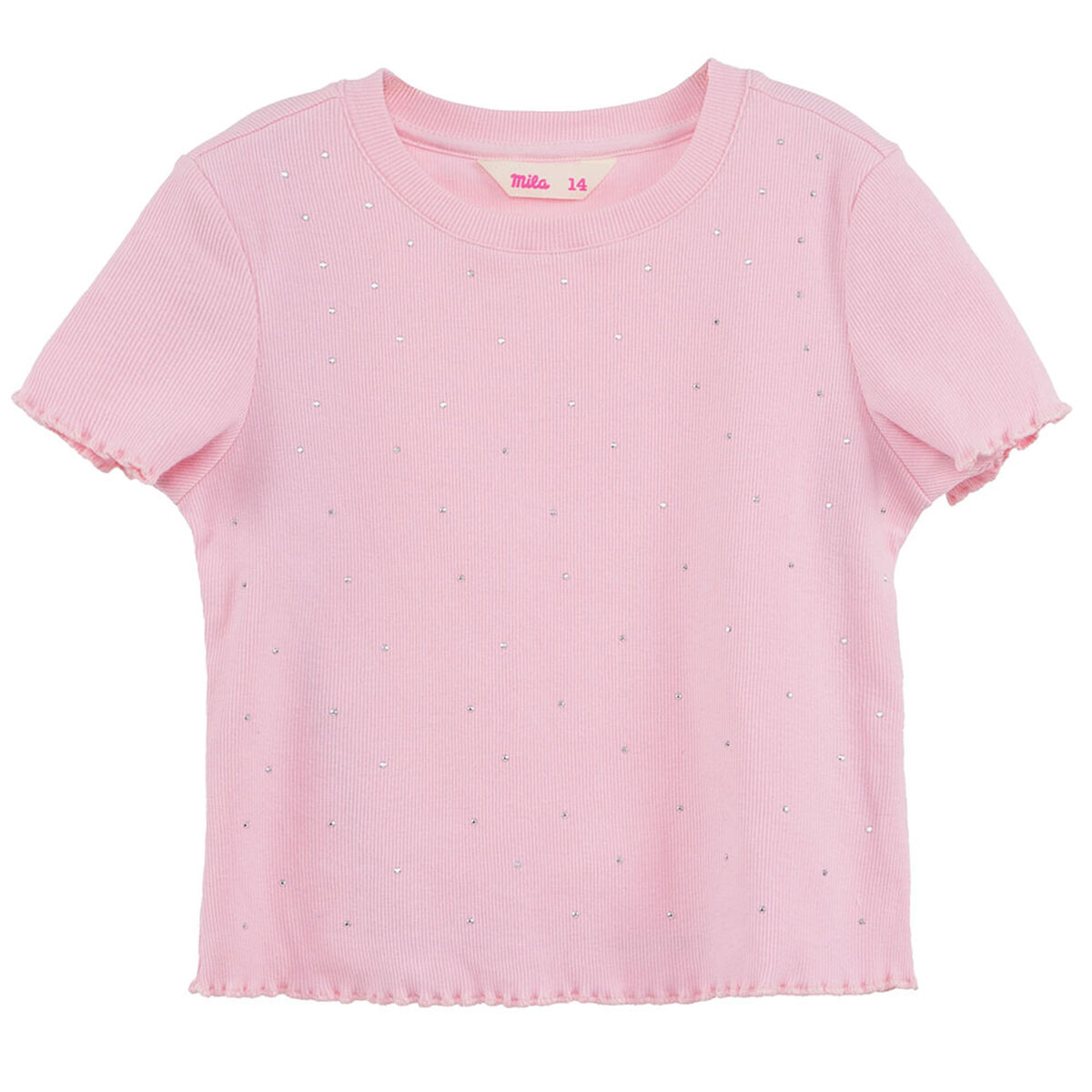 Polera Brillos Manga Corta de Algod&oacute;n Ni&ntilde;a Mila