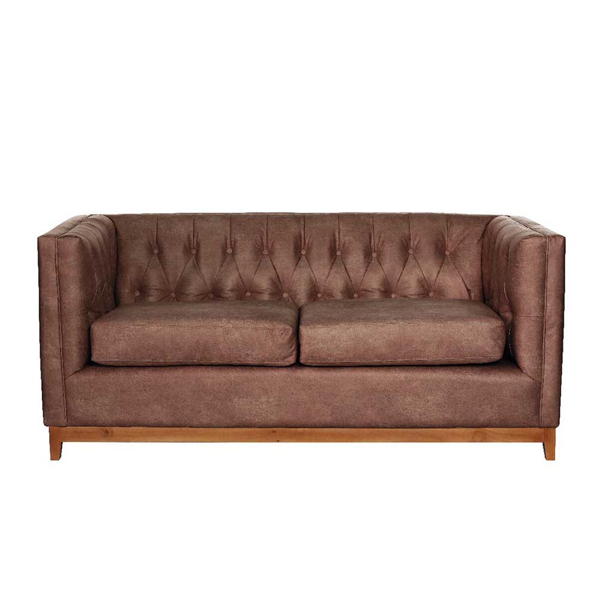 Sof&aacute; Latam Home Cuero Colorado Roma 2 Cuerpos Caramelo