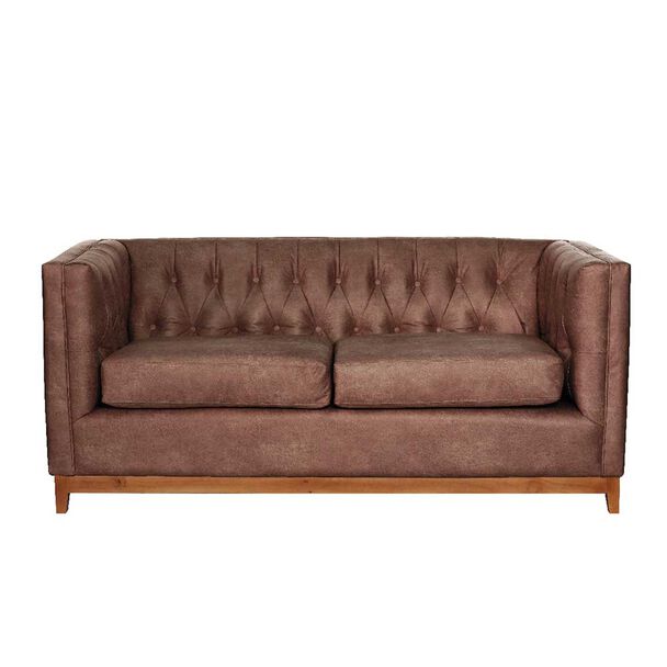 Sofá Latam Home Cuero Colorado Roma 2 Cuerpos Caramelo