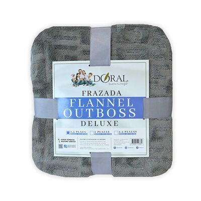 Frazada Poliéster Doral 1,5 Plazas Deluxe Gris Oscuro