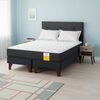 Cama Europea Drimkip 2 Plazas Funcional Base Dividida + Respaldo Royal + Velador Rock