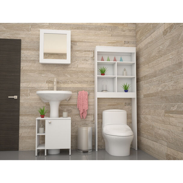Botiquín + Base Lavamanos + Organizadores + Estante TuHome My Bath