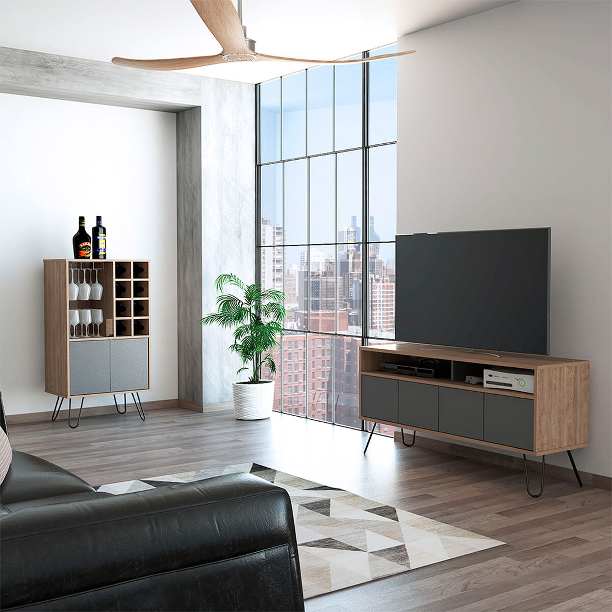 Rack TV Hasta 55" + Bar TuHome Vassel