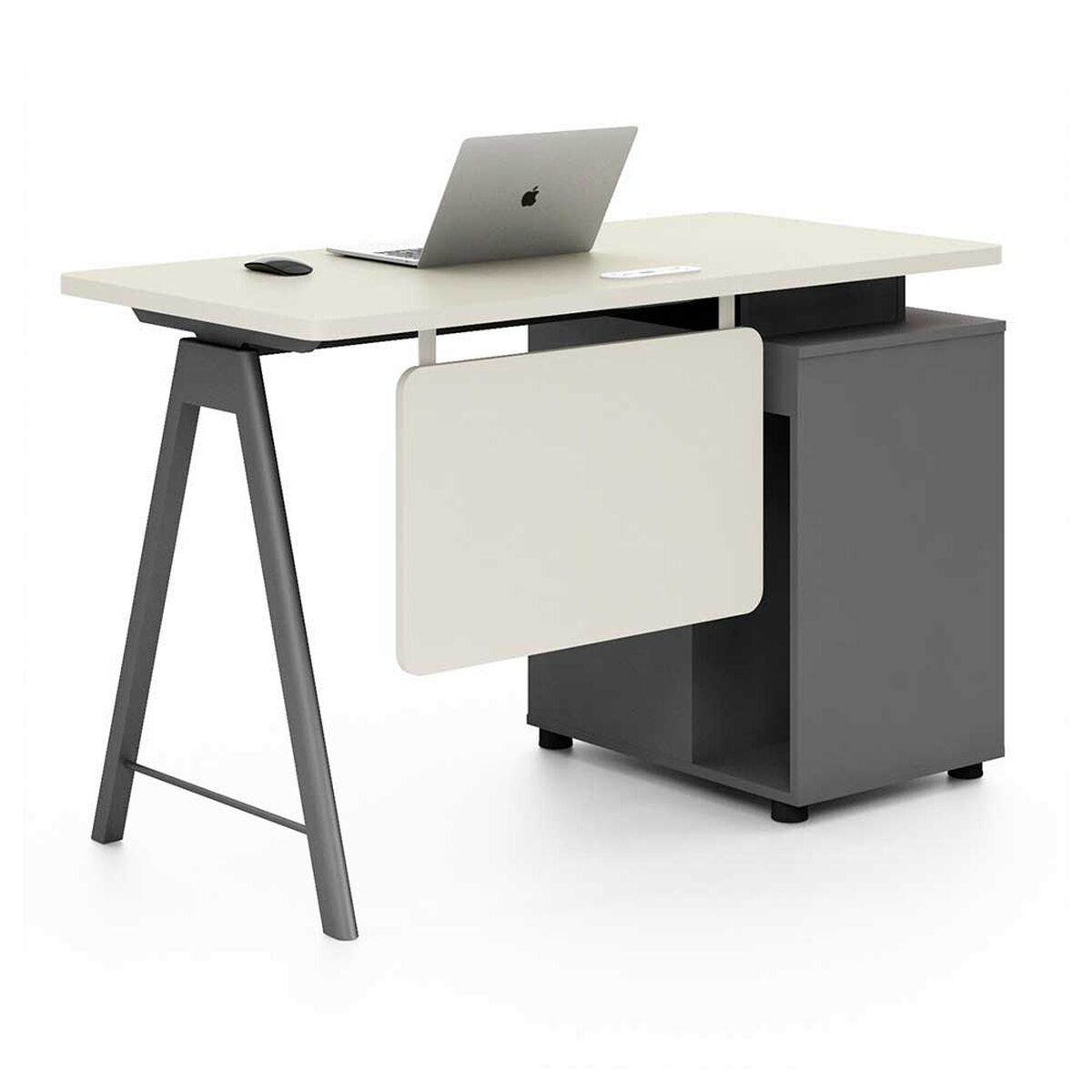 Escritorio Rodler Metrik Blanco con grafito