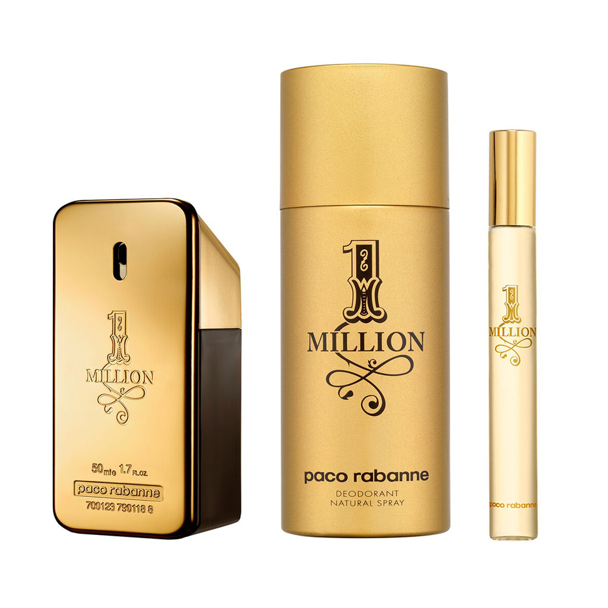 Set de Perfume Paco Rabanne One Million EDT 50 ml + Deo 150 ml +  Miniatura 10 ml Hd22
