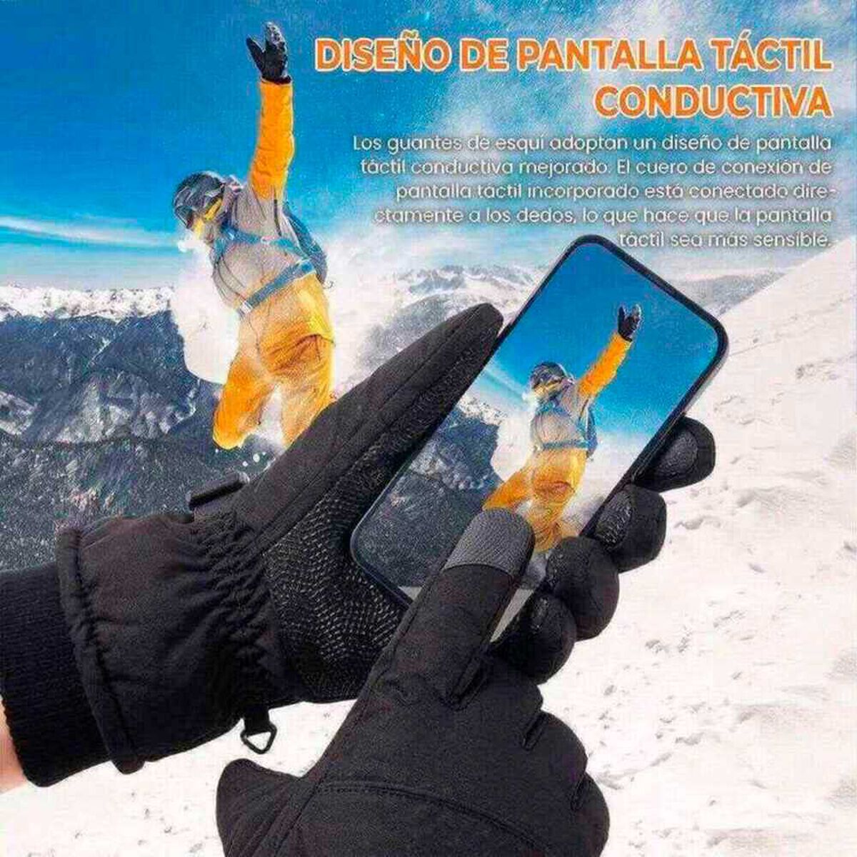 Guantes de Nieve T&eacute;rmicos Impermeables Touchscreen para Ski Snowboard Invierno Pro Outdoor