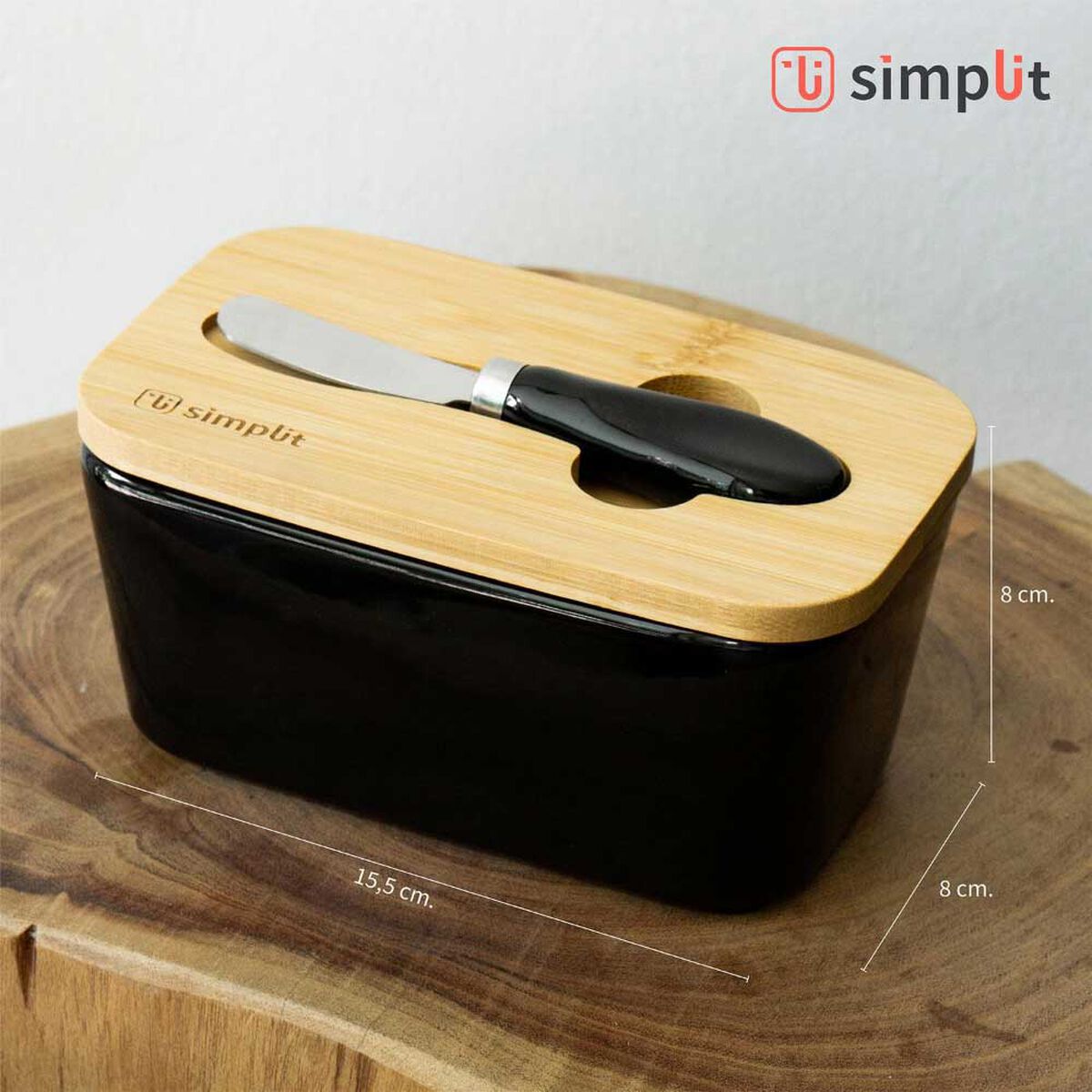 Mantequillero Cerpamica 600 ml + Cuchillo Simplit
