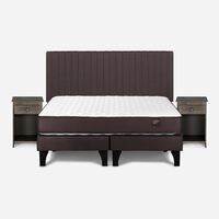 Cama Europea ERGO T 2 plazas + Respaldo Lucio + 2 Veladores Rosen