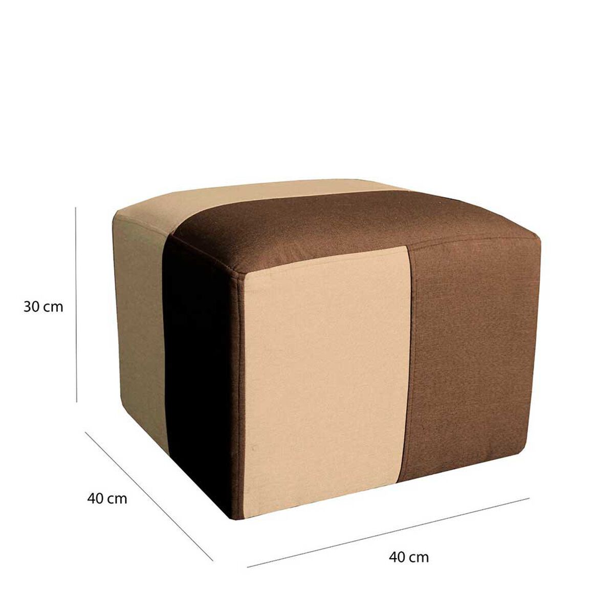 Sof&aacute; Muebles MYM Benjamin 3 Cuerpos + Dos Pouf 1 Cuerpo Caf&eacute; Beige