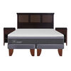 Cama Europea CIC Base Dividida 2 Plazas Ortopedic Advance + Respaldo + 2 Veladores New Torino Chocolate