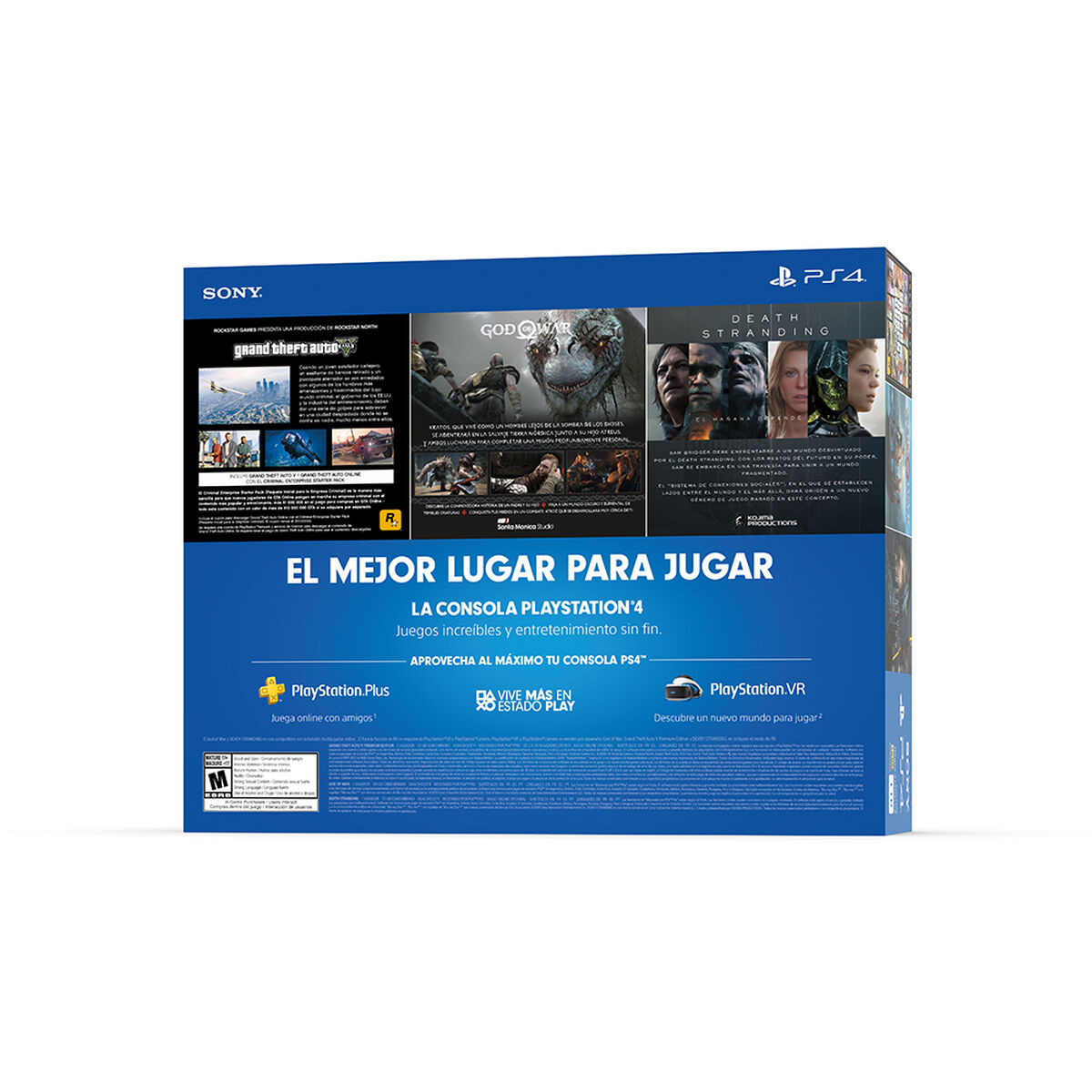 Bundle Megapack 13 Sony PS4 1TB + Control Dualshock + BD God of War + BD Death Stranding + BD Grand Theft Auto V Premium Edition